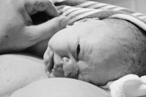 Newborn Baby on moms chest